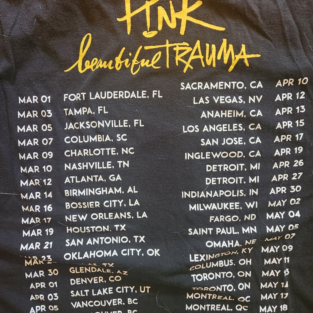 Pink (P!NK) Beautiful Trama 2019 Tour Shirt - XXL - Picture 7 of 7